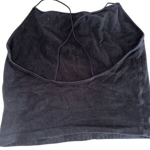Black AE Spaghetti Strap Crop Top